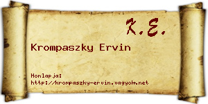 Krompaszky Ervin névjegykártya