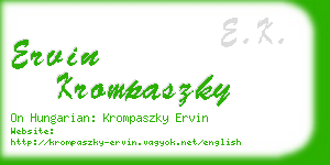 ervin krompaszky business card